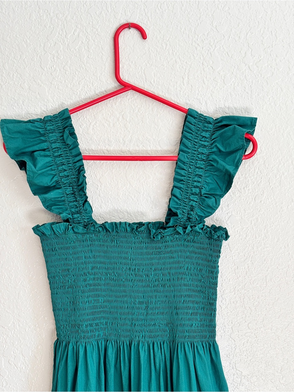 Quince Smocked Midi Dress Garden Green Sz. M - Picture 2 of 5